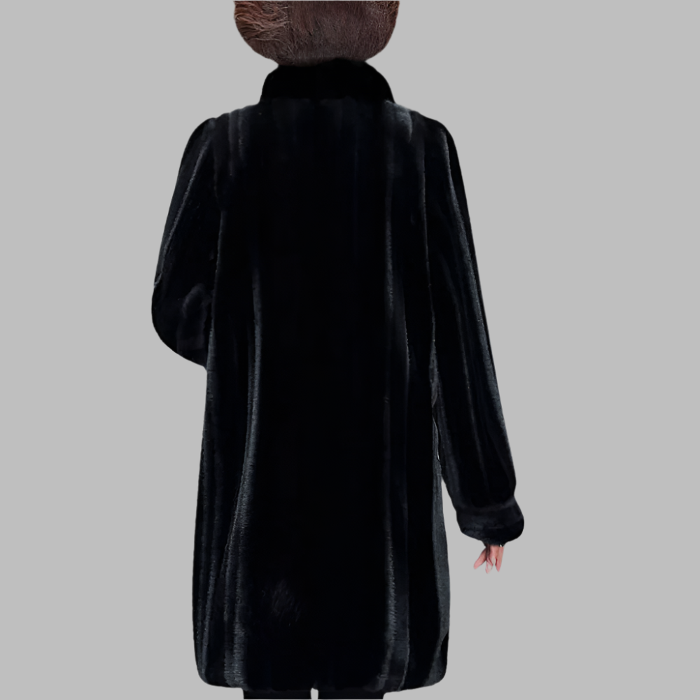 NOA - Abrigo de pelo sintético con cuello alto para mujer
