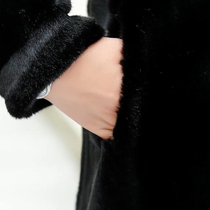 NOA - Abrigo de pelo sintético con cuello alto para mujer