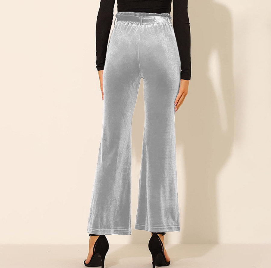 Eliana - Pantalón Elegante Unicolor de Cintura Alta con Resorte y Bolsillos Cómodos Primavera Verano para mujer