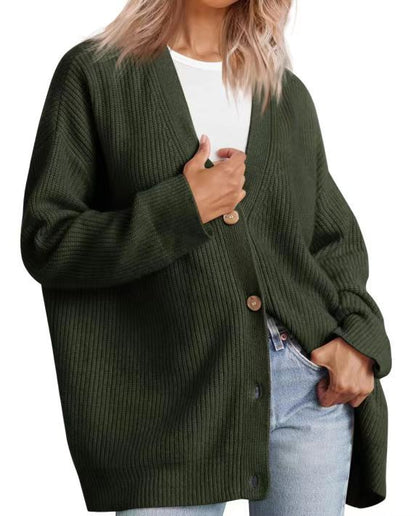 Cárdigan largo oversize de mujer con diseño de líneas – CATERINA