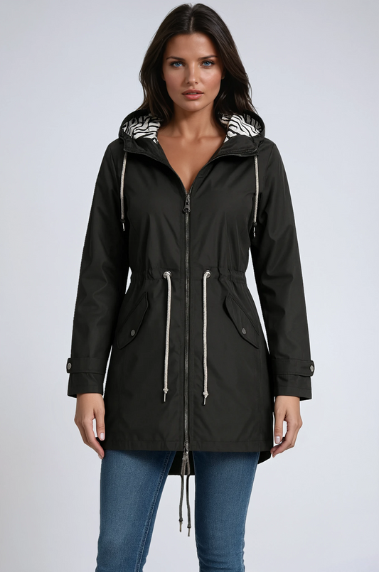 Chaqueta parka impermeable de mujer con capucha – ELINOR
