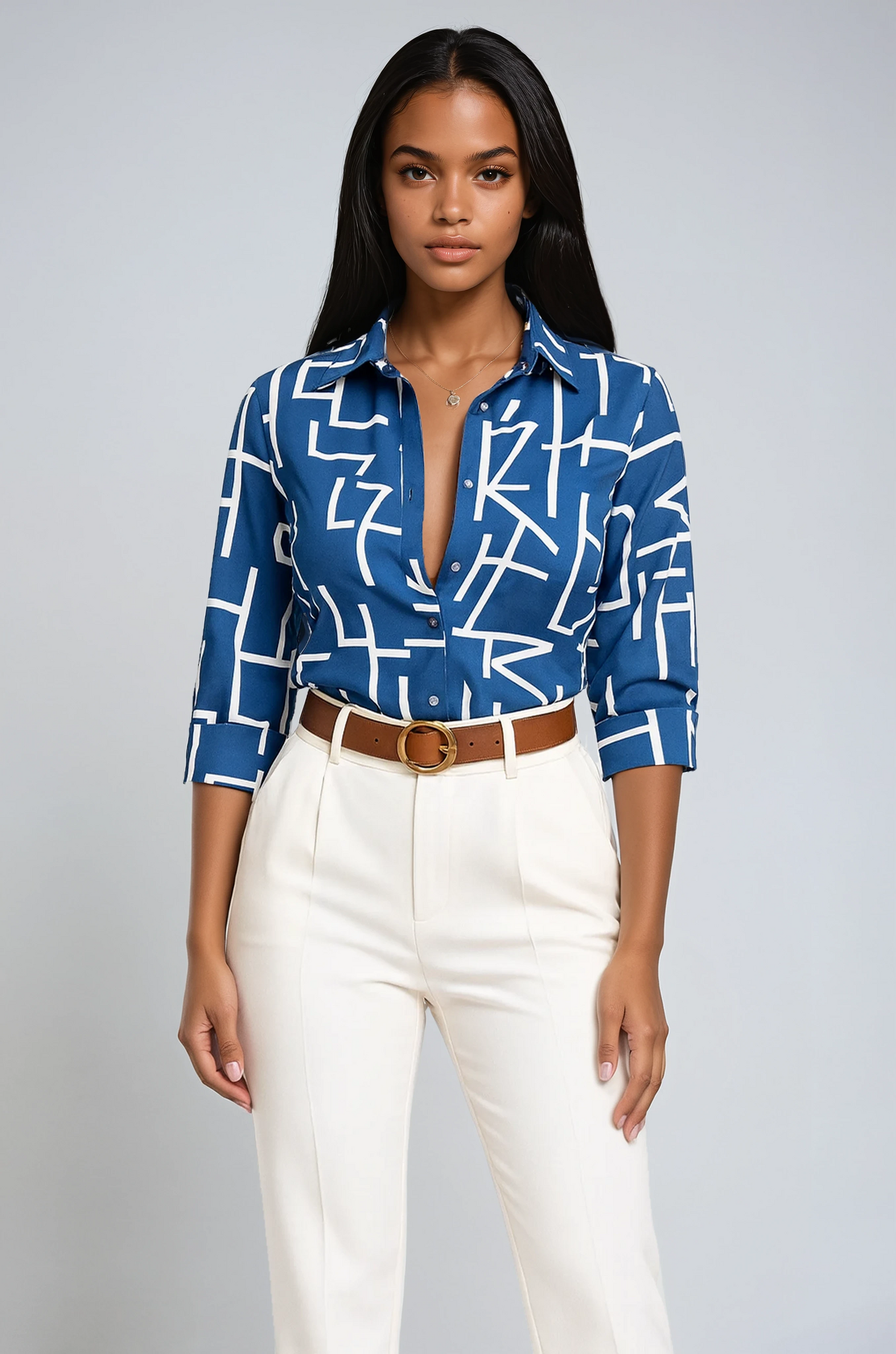 Blusa estampada de mujer con corte fluido – ELVINA