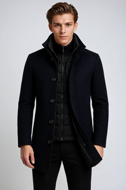 Chaqueta de invierno para hombre con cuello alto y cierre de botones – DANTOR