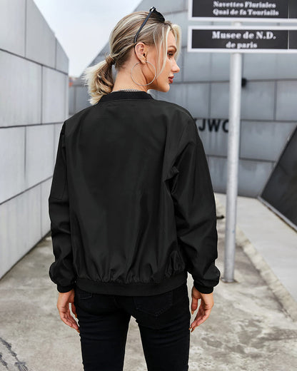 ALEXIA - Clásica chaqueta bomber con cremallera para mujeres