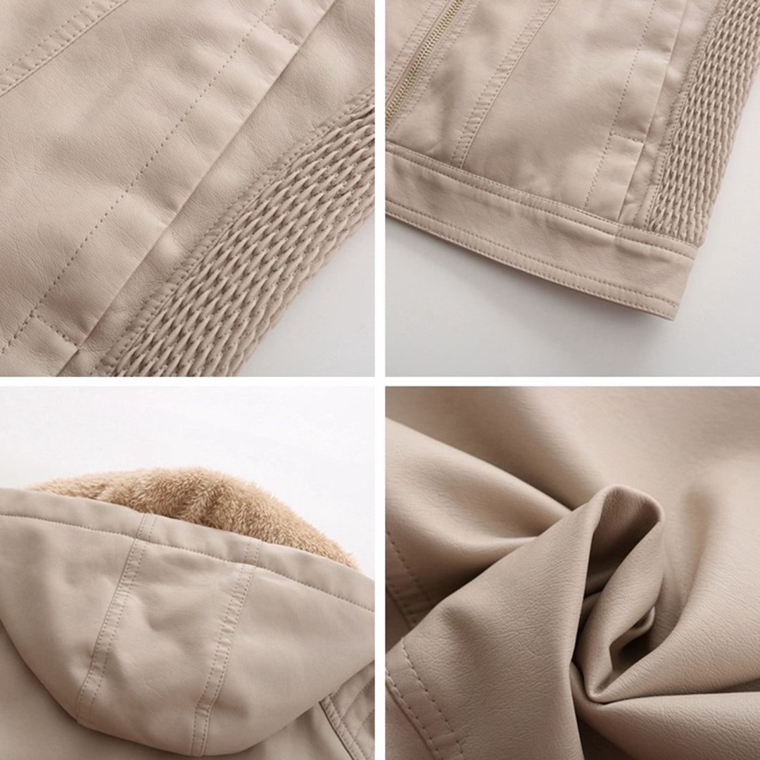 INAYA – Chaqueta de cuero versátil con múltiples opciones para mujer