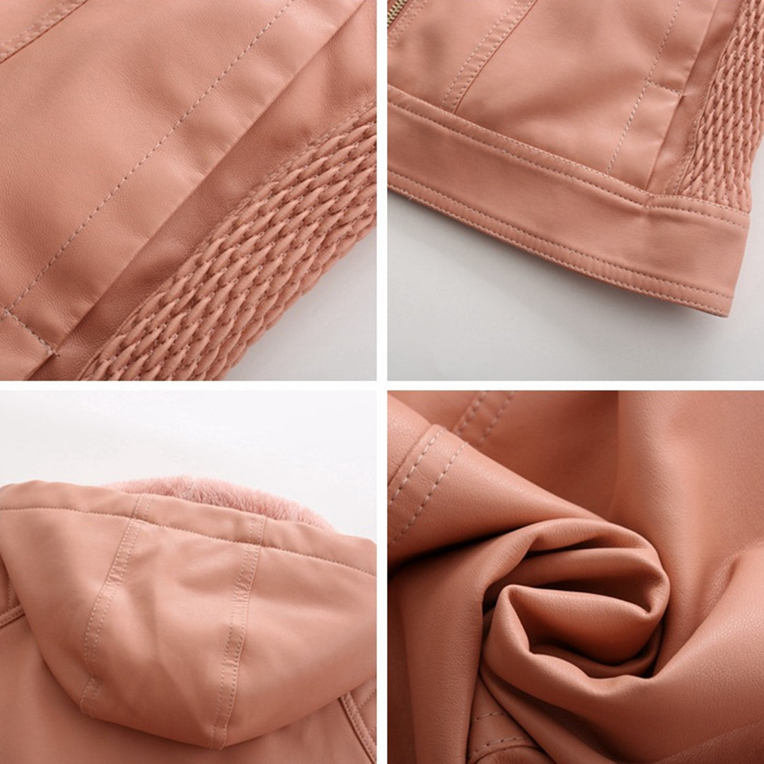 INAYA – Chaqueta de cuero versátil con múltiples opciones para mujer