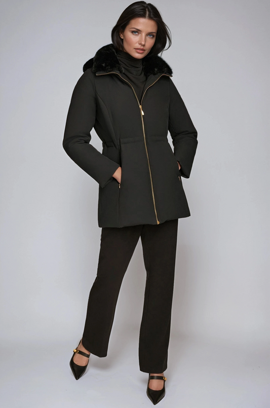 Abrigo acolchado de invierno con forro de pelo sintético para mujer – ISABELLEA