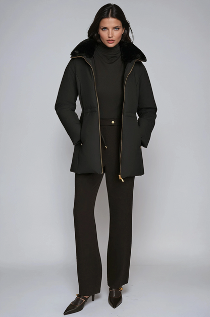 Abrigo acolchado de invierno con forro de pelo sintético para mujer – ISABELLEA