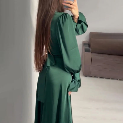 KEEVA - Vestido elegante con cinturón para mujeres