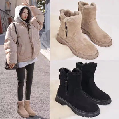 DAZZELIA – Botas de invierno para mujer con forro de pelo sintético y suela antideslizante