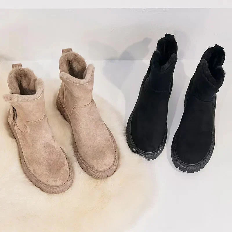 DAZZELIA – Botas de invierno para mujer con forro de pelo sintético y suela antideslizante