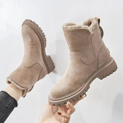 DAZZELIA – Botas de invierno para mujer con forro de pelo sintético y suela antideslizante