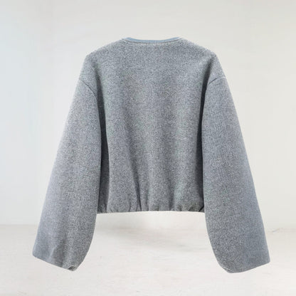 Chaqueta corta de mujer con mangas abullonadas – DELFINA