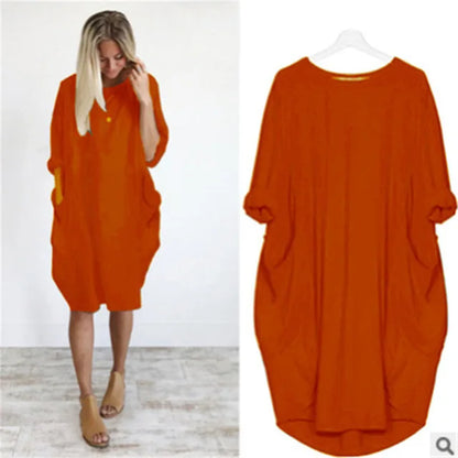 Vestido corto oversize con caída ligera y estilo relajado – NAYLA