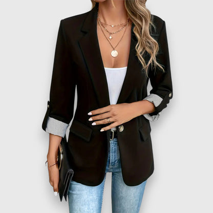 Blazer relajada con mangas remangadas para mujer – CELIA