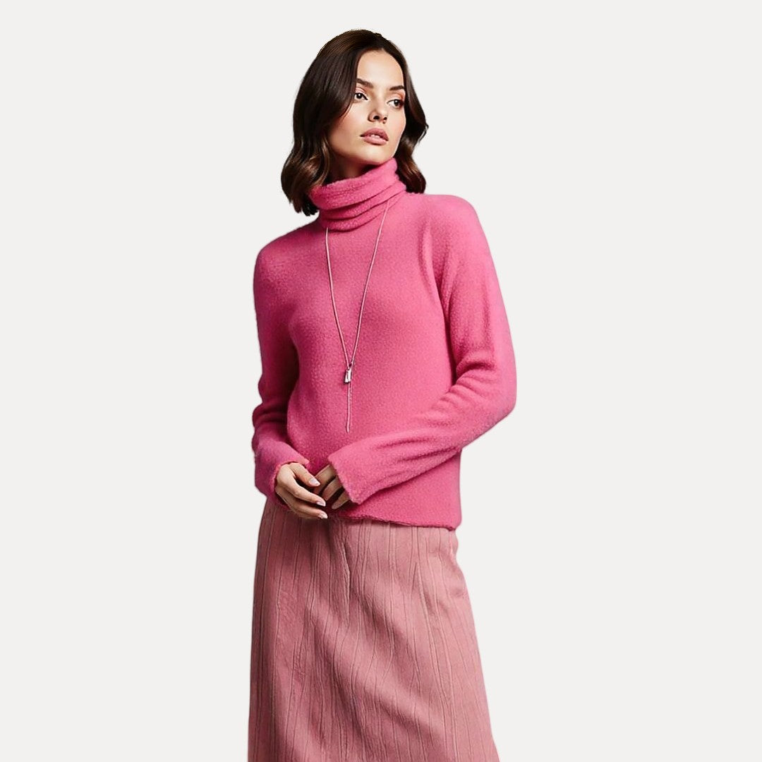 EMMELINE – Jersey de cuello alto para mujer con diseño suave y elegante