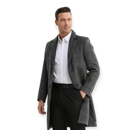 VIGGO - Abrigo de hombre de lujo con diseño a cuadros