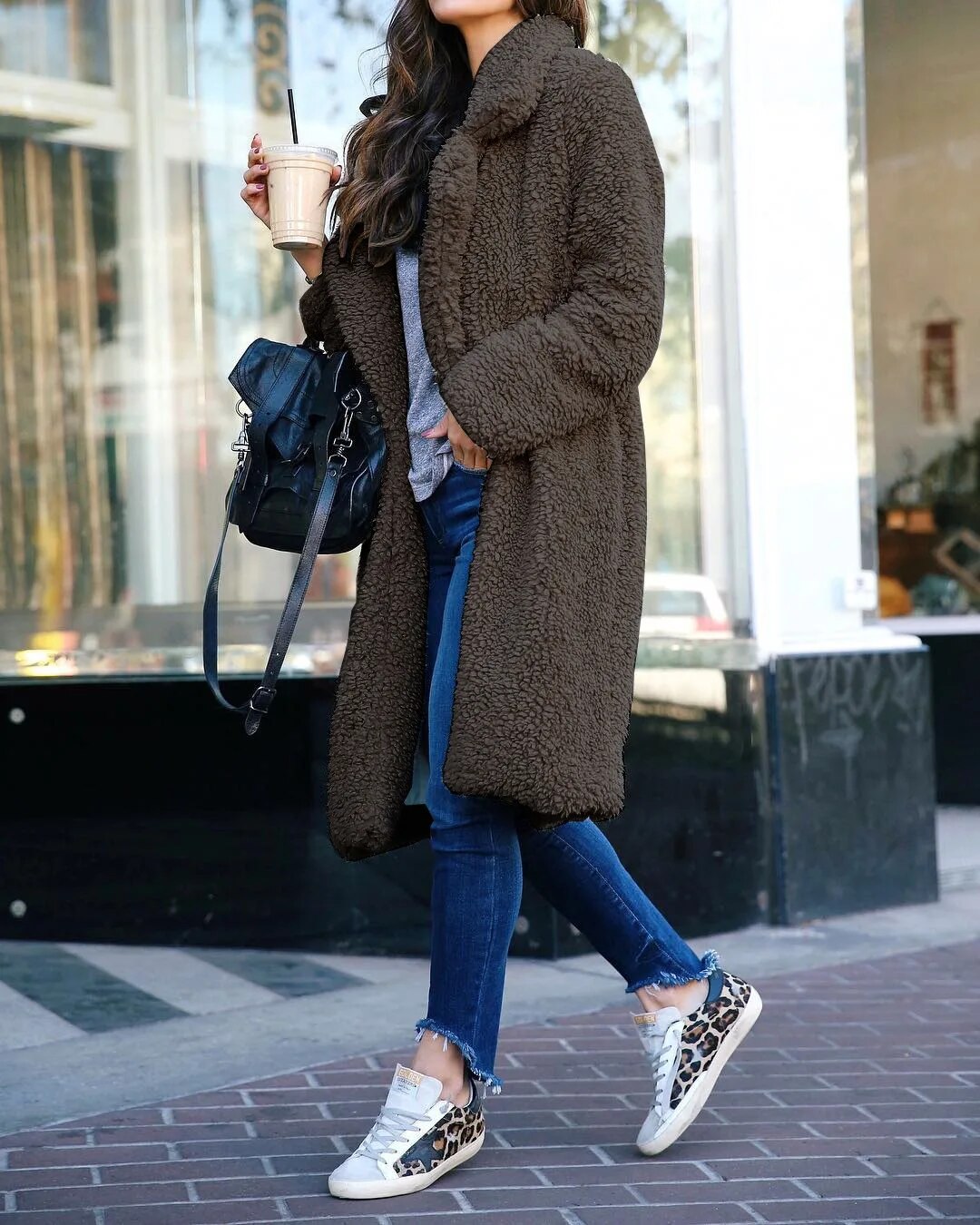 Abrigo polar largo de invierno para mujer con estilo elegante – FEDERICA