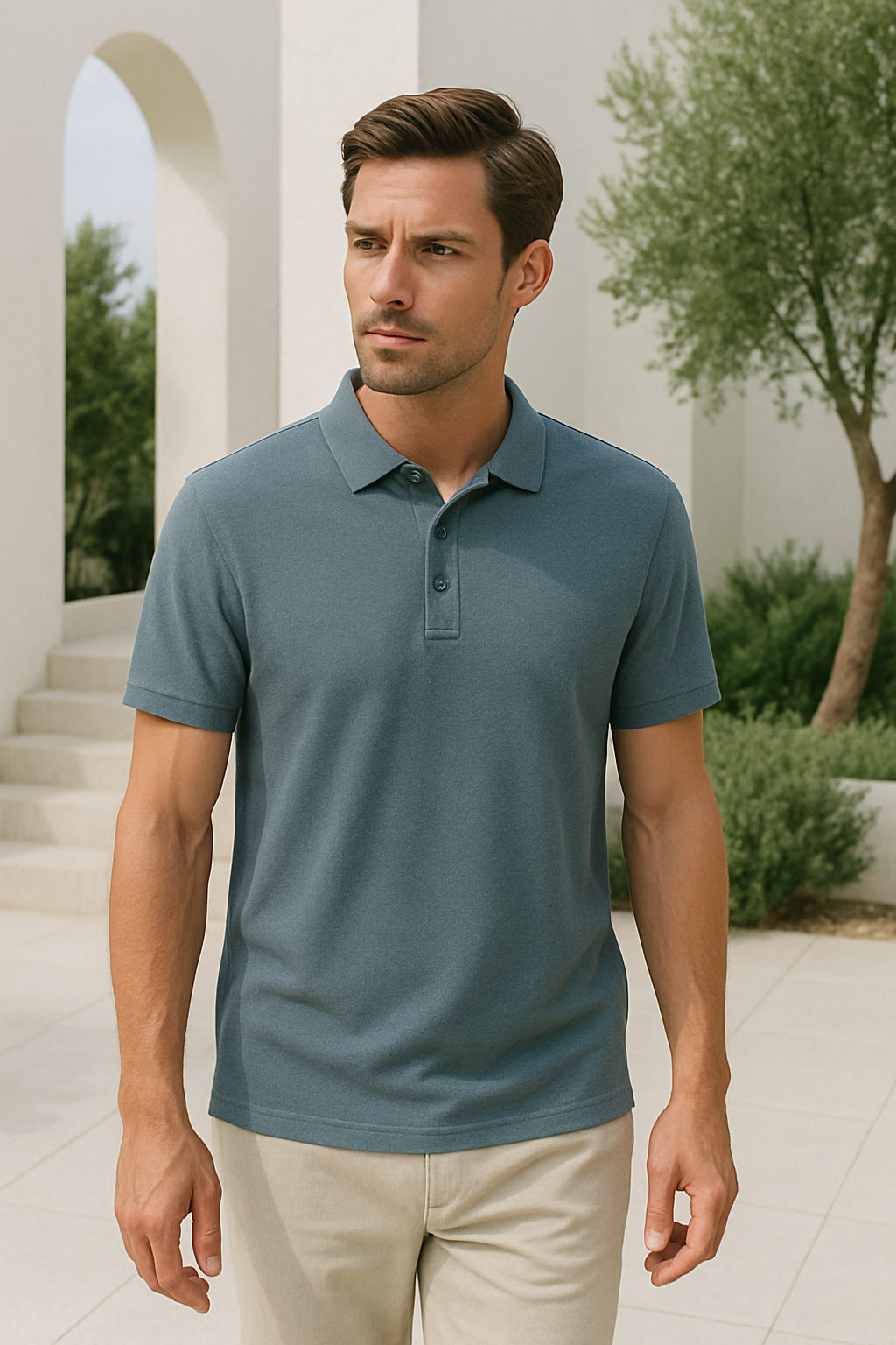 Polo clásico para hombre con acabado elegante – Estavio