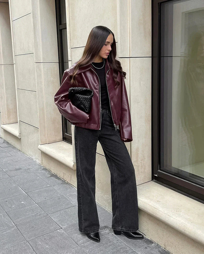 Chaqueta clásica de mujer con cremallera frontal y estilo atemporal – FRANZISKA