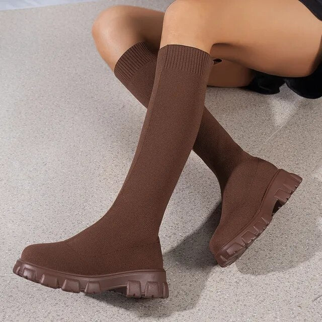 FIORELLA – Botas planas caña alta de moda para mujer