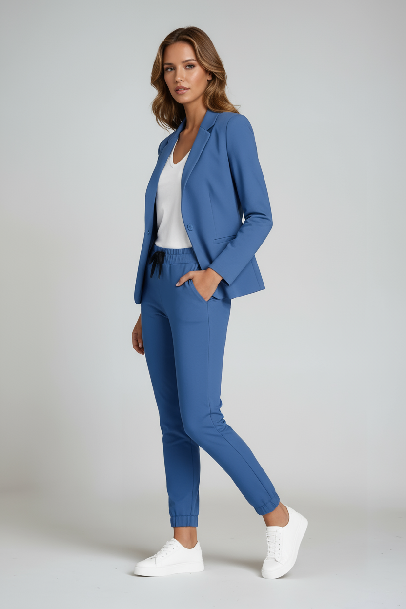 NOORIA – Conjunto de blazer y pantalón slim fit para mujer con estilo estructurado