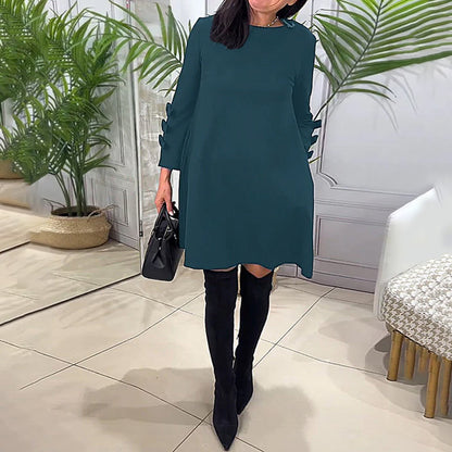 LAURENTIA - Vestido casual de manga larga para mujeres