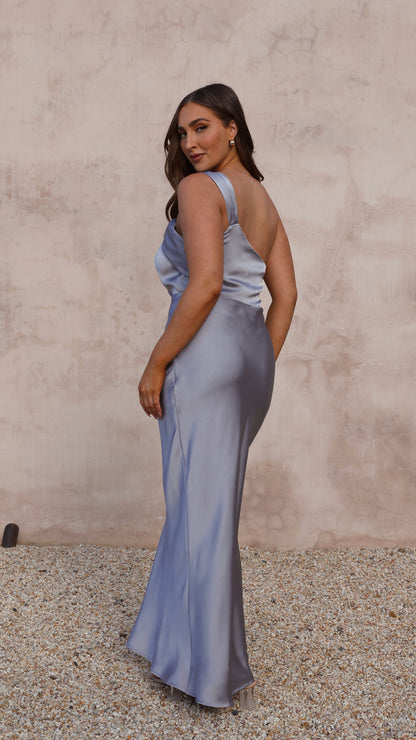 Vestido largo asimétrico con lazo en un hombro – SELENA