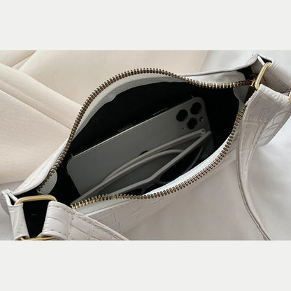 ORABELLA - Bolso de hombro brillante con diseño de piel de cocodrilo para mujeres