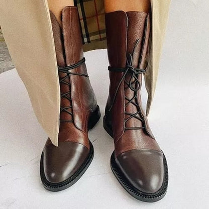 ALMA - Botas de cuero con cordones para mujer