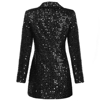 Vestido blazer con brillo elegante y corte moderno – LUMINA