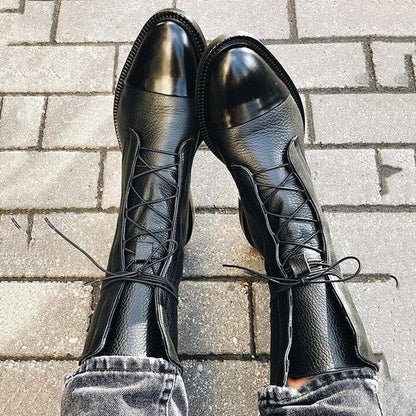 ALMA - Botas de cuero con cordones para mujer
