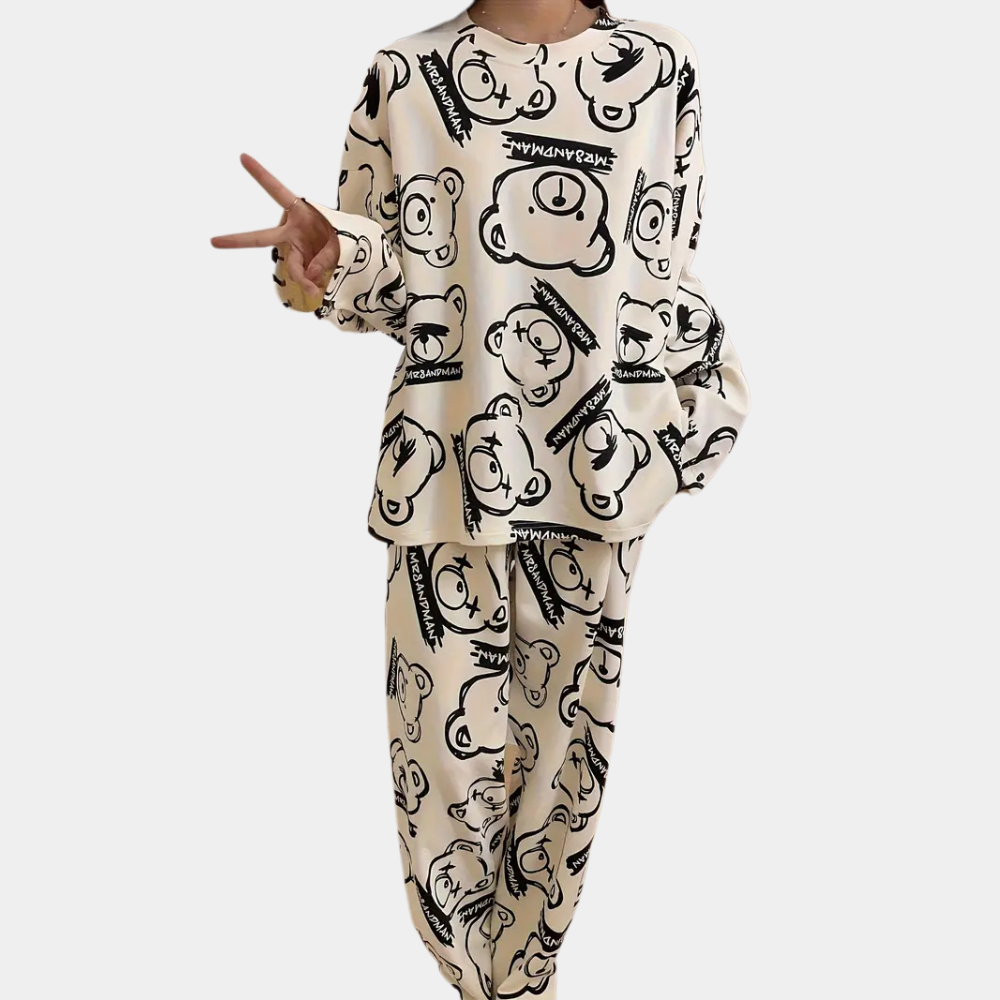 MILA - Pijama para mujer con estampado de osos