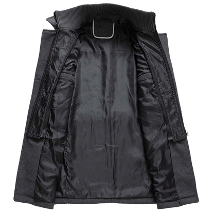 Abrigo largo de invierno para hombre con cuello alto y cierre de botones – LORENZO