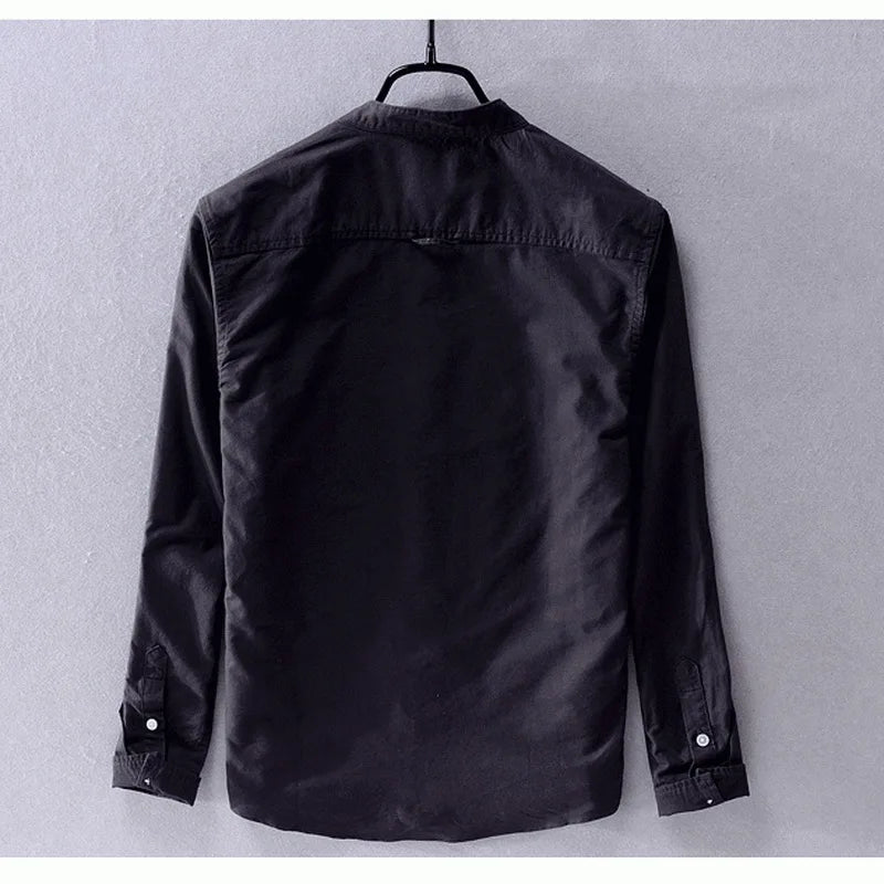 Camisa de hombre con cuello mao y corte recto – BALDURO