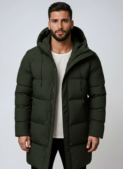 Abrigo largo de invierno para hombre con capucha – HERVAN