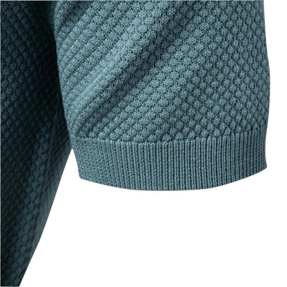 Polo de hombre con textura estructurada y cuello abierto – VICTOR