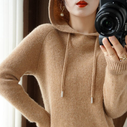 Sudadera básica con capucha y mangas largas para mujer – JENNIFER