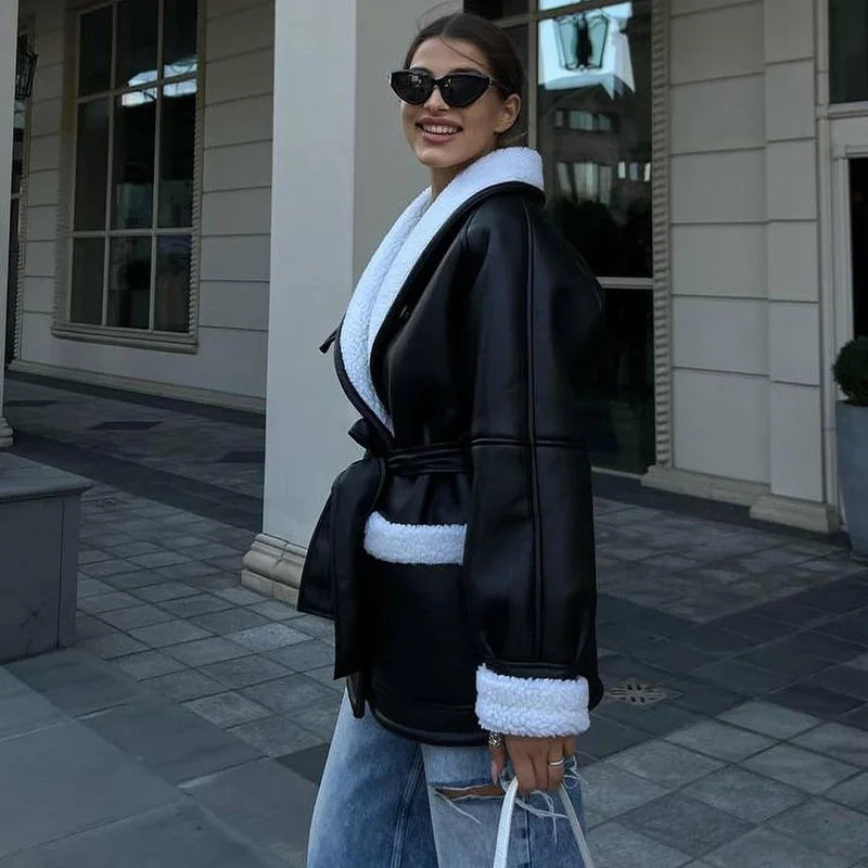 Chaqueta entallada de mujer con cinturón ajustable – JOHANNA