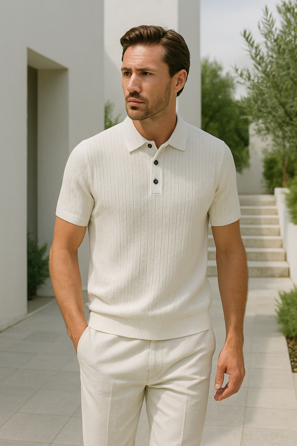 Polo cómodo para hombre con ajuste relajado – Aldreno