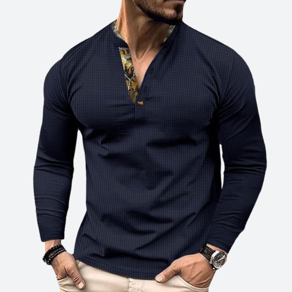 Polo casual de manga larga para hombre con diseño versátil – BRENTIVO