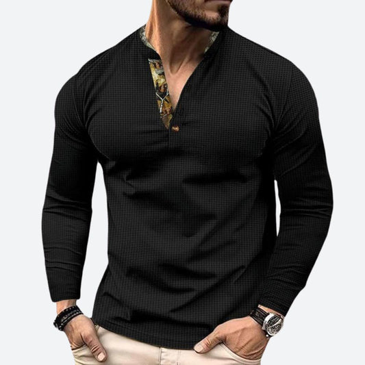 Polo casual de manga larga para hombre con diseño versátil – BRENTIVO