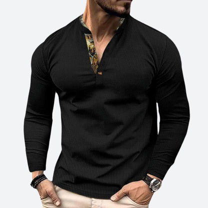 Polo casual de manga larga para hombre con diseño versátil – BRENTIVO