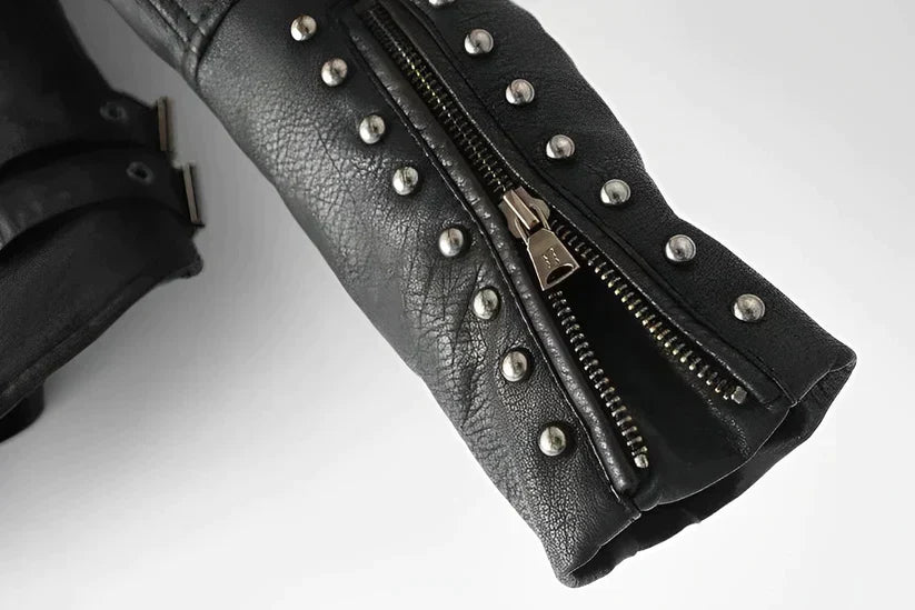 Chaqueta de polipiel para mujer con bordado floral – FLORELLA