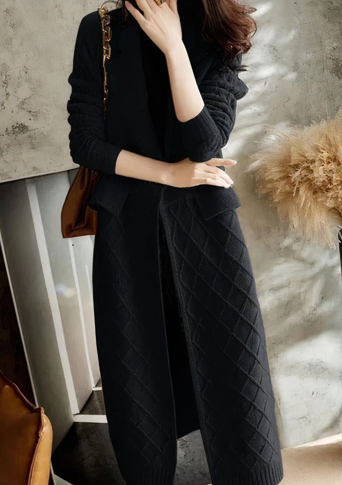 LEODA - Cárdigan-mantel largo casual para mujeres