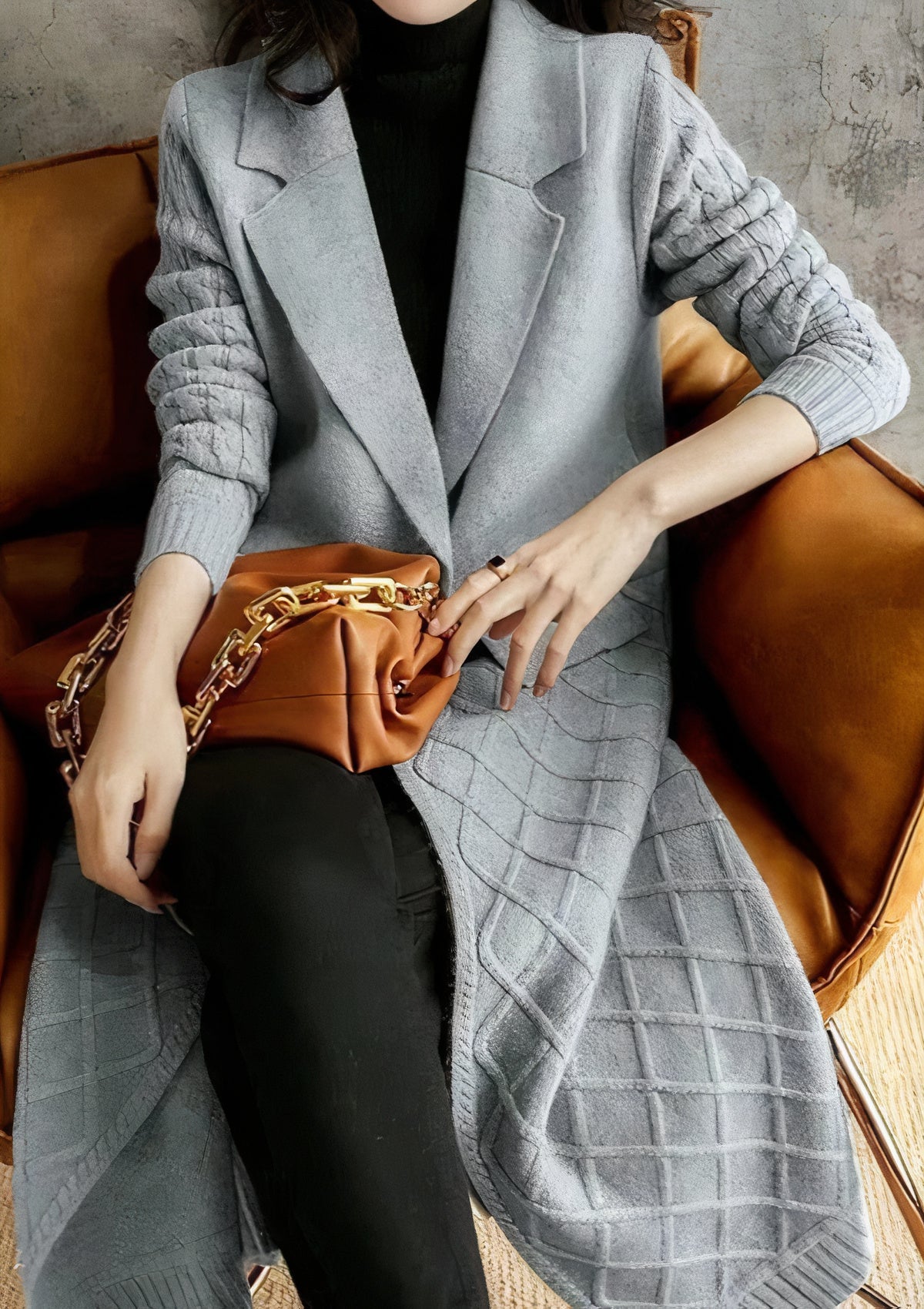 LEODA - Cárdigan-mantel largo casual para mujeres