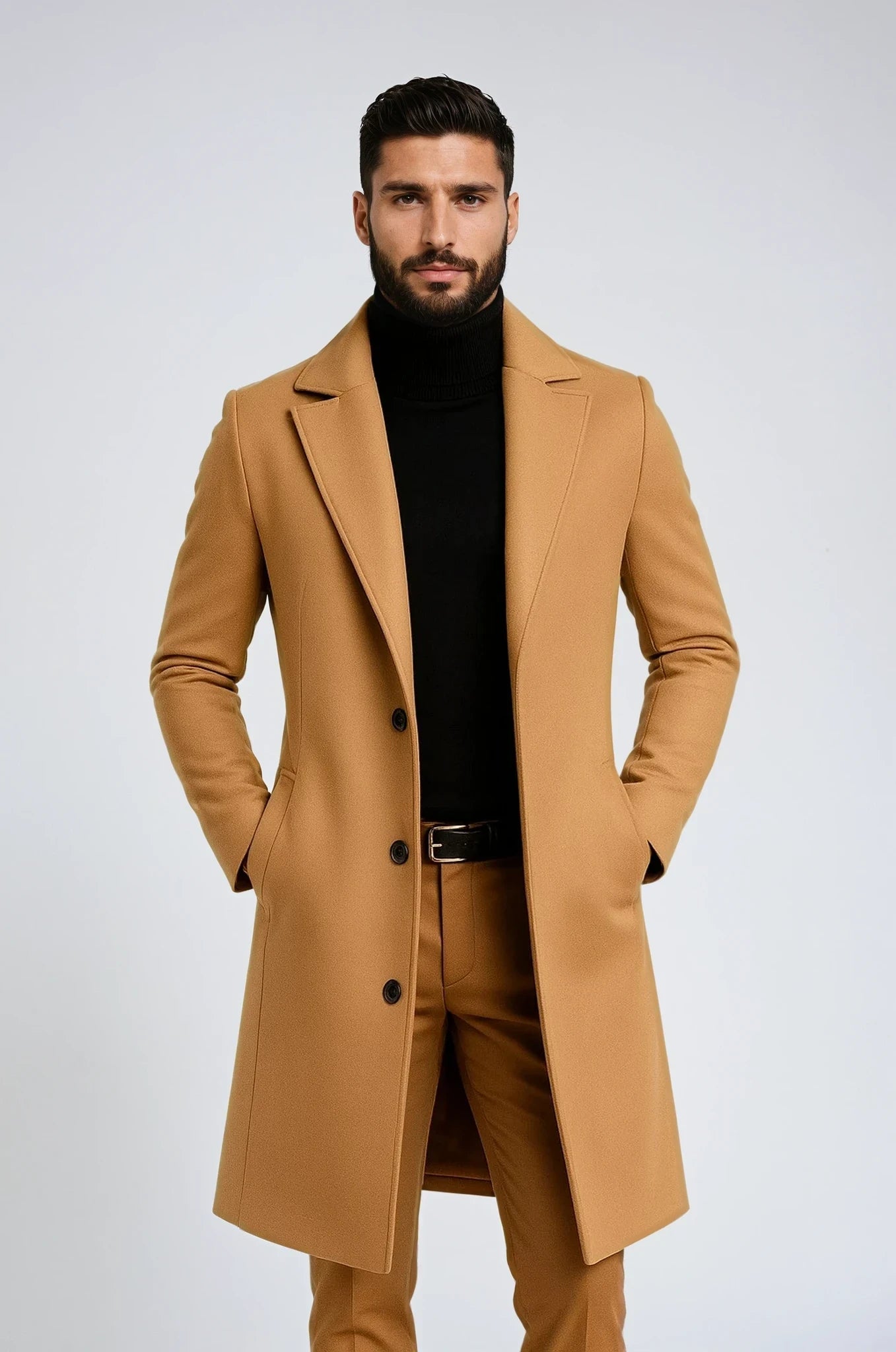 Abrigo largo de invierno para hombre con cierre de botones – VALDEN