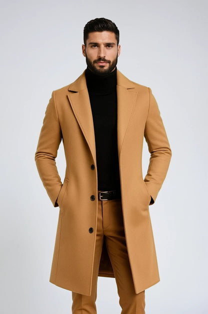 Abrigo largo de invierno para hombre con cierre de botones – VALDEN