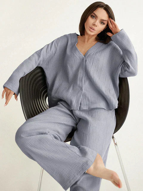 KRISHIA – Conjunto de loungewear oversize y relajado para mujer