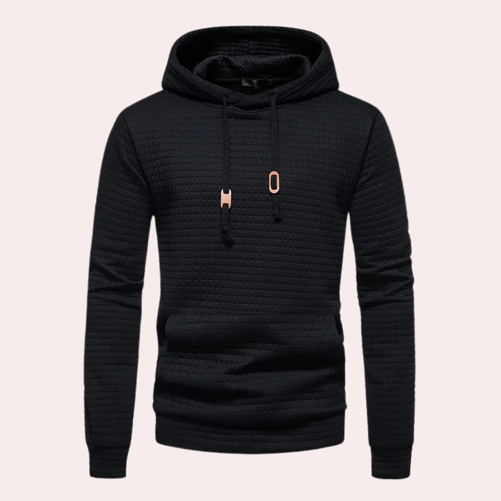 DIEGO - Sudadera con capucha texturizada y cordón ajustable para hombre